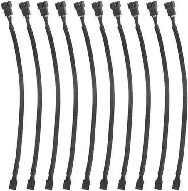 Main image of 10 PCS 10" 4 Pin PWM Fan Extension Power Cable Computer PC Fan Power Extension Cable for Computer ATX Case