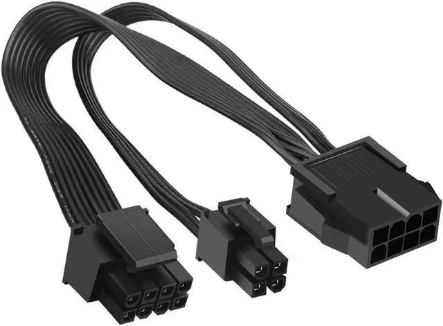 Main image of 2 Pack EPS12V CPU 8 Pin Female to CPU ATX 8 Pin and ATX 4 Pin Male Power Supply Extension Cable EPS 12V for Motherboard 10.6 inch