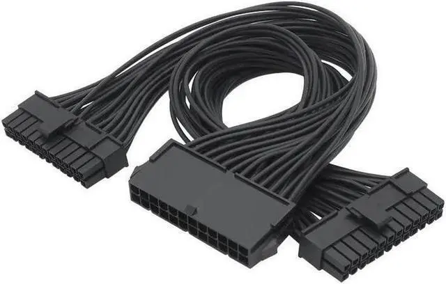 Main image of BUCIER Dual PSU Power Supply 24 pin ATX Motherboard Splitter Cable ATX Motherboard Extension Cable PSU Female to Male Y Adapter Cable