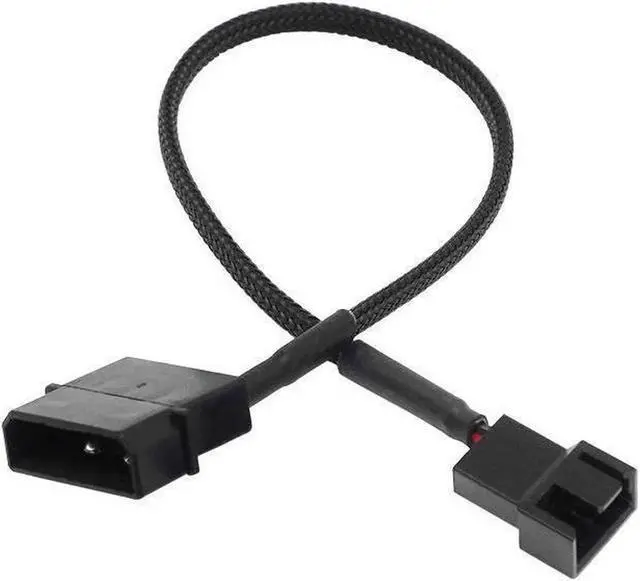 Main image of BUCIER 4pin IDE Molex to 4-Port 4Pin Power Supply Cable Black Sleeved Cooling Fan Splitter Power Cord Plug Cooler Wire for PC(Big 4PIN 1 TO 1) (27cm)