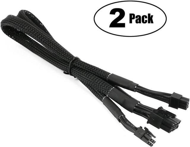 Main image of BUCIER Dual Mini 6 Pin to 8 Pin PCI Express Video Card Power Adapter Braided Sleeved Cable for Mac Pro Tower/Power Mac G5 15-inches(2Pack)