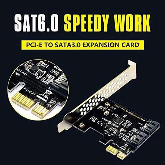 Alt view image 4 of 7 - PCIe SATA Card 2 Ports, PCI-E to SATA Expansion Card, 6Gbps PCI-E (2X 4X 8X 16X) SATA 3.0 Controller Card for Windows 10/8/7/XP/Vista/Linux,Support SSD and HDD