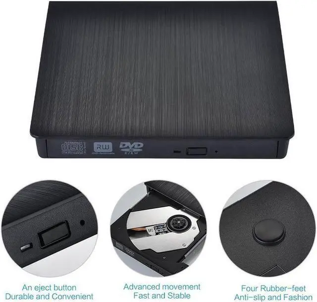 Alt view image 4 of 7 - USB 3.0 External DVD Drive Portable External Optical Drive CD DVD RW ROM Player