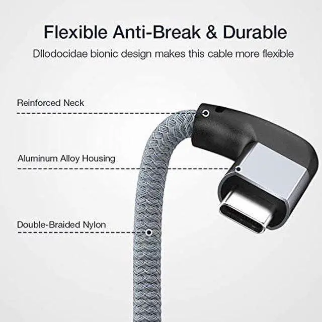 Alt view image 4 of 7 - Right Angle USB C Extension Cable 3.3FT / 1M, USB-C 3.1 Male to Female 4K Video Cord, Gen 2 10Gbps, 90 Degree Type C Extender, Compatible with Thunderbolt 3 MacBook Pro/Air,iPad Pro, Nintendo Switch
