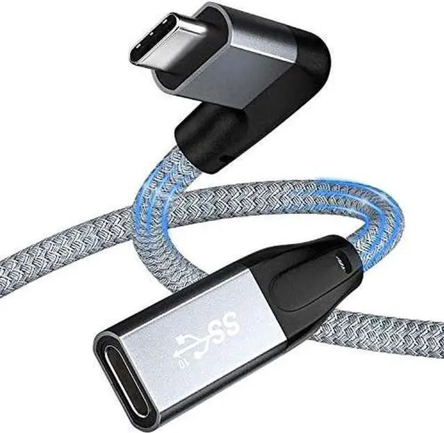 Main image of Right Angle USB C Extension Cable 3.3FT / 1M, USB-C 3.1 Male to Female 4K Video Cord, Gen 2 10Gbps, 90 Degree Type C Extender, Compatible with Thunderbolt 3 MacBook Pro/Air,iPad Pro, Nintendo Switch