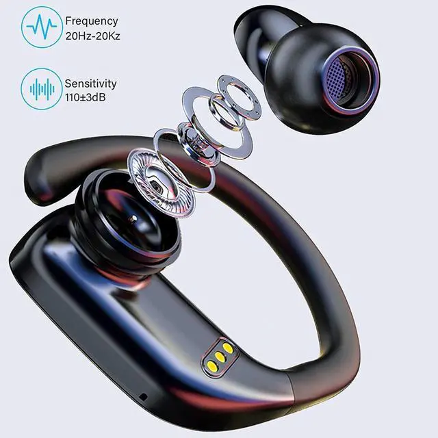 Alt view image 3 of 6 - Bluetooth Sports Headphones, True Wireless Earbuds in Ear Earphone Bluetooth Headphones, Bluetooth 5.0 Headset IPX7 waterproof, TWS Earbuds HiFi Bass with HD microphone for sports running training