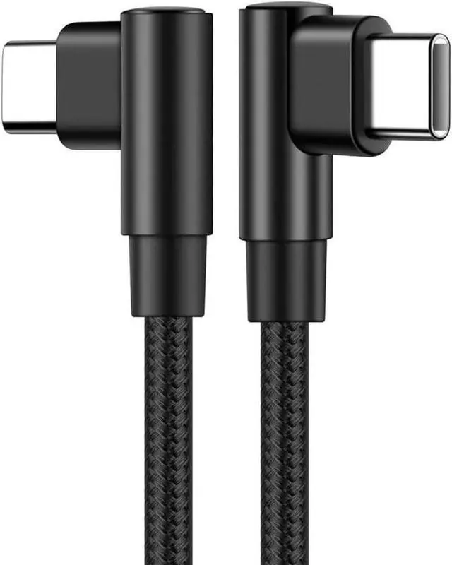 Alt view image 7 of 7 - [2P ACK] 90 Degree USB C to USB C Cable 6.6ft/2M, 60W PD Type C Fast Charging Data Cable,Dual Right Angle Nylon Braided Cable for Ma-c-Book Pro 2020, i-Pad Pro/Air, Smartphones, Tablet etc