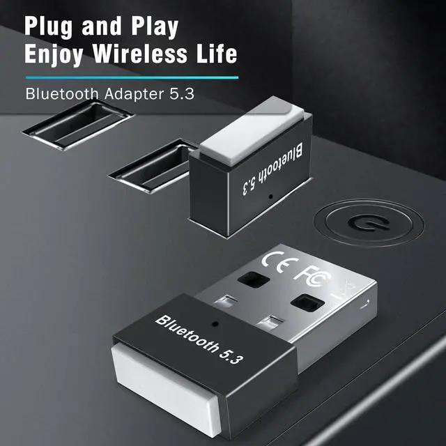 Alt view image 4 of 7 - USB Bluetooth 5.3 Adapter for PC Supports Windows 11/10/8.1/7, Plug &Play For Win11/10, Mini Bluetooth 5.3+ EDR Bluetooth Dongle Receiver &Transmitter for PC,Laptop,Keyboard,Mouse,Headsets,Speakers