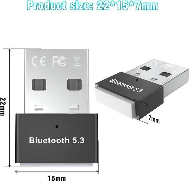 Alt view image 7 of 7 - USB Bluetooth 5.3 Adapter for PC Supports Windows 11/10/8.1/7, Plug &Play For Win11/10, Mini Bluetooth 5.3+ EDR Bluetooth Dongle Receiver &Transmitter for PC,Laptop,Keyboard,Mouse,Headsets,Speakers
