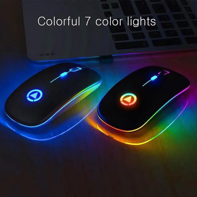 Alt view image 3 of 6 - Rechargeable Mouse Wireless Silent LED Backlit Mice USB Optical Ergonomic Gaming Mouse PC Computer Mouse For Laptop Computer PC
