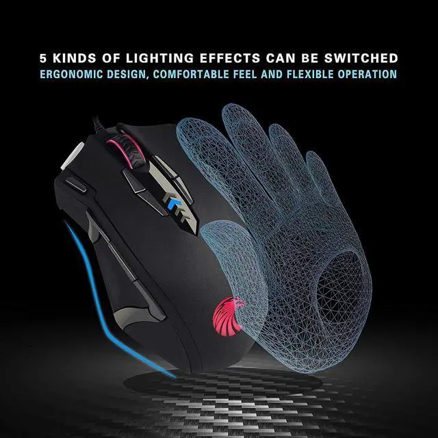 Main image of Gaming Mouse with 14 Programmable Buttons, E-YOOSO 10000 DPI High Precision Laser, Ergonomic Optical RGB Gaming Mice - Weight Tuning Set for Windows PC Gaming