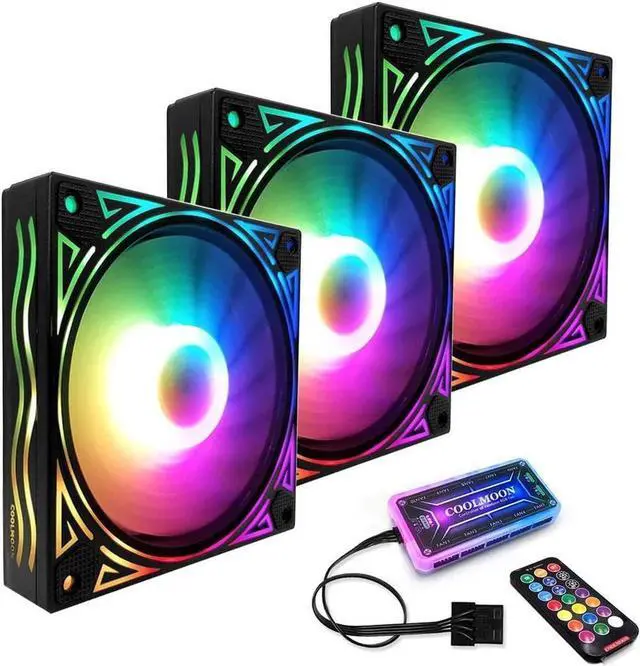 Main image of Billow 120mm Adjust RGB Computer Case PC Cooling Fan RGB Quiet with IR Remote New Computer Cooler RGB CPU Case Fan Three in One (3 Pcs with Standard Controller Kits)