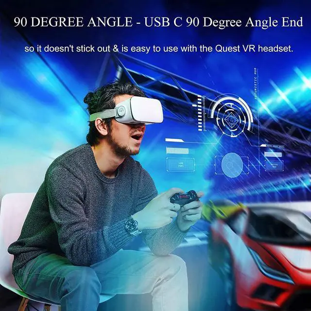 Main image of for Oculus Quest 2 Link Cable 16ft(5m), USB Type C to USB C Cable USB 3.2 High Speed Data Transfer & Fast Charging Compatible with Oculus Quest VR Headset and Quest 2 - Black