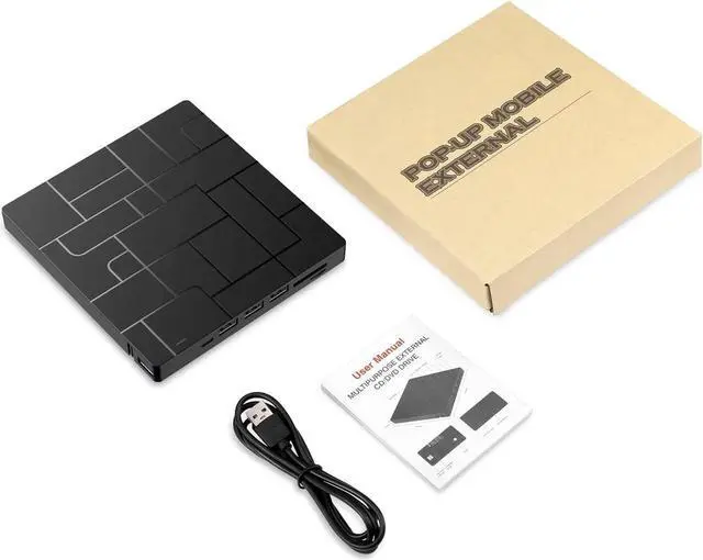 Main image of [6 in 1] External CD DVD Drive, Type C&USB 3.0 External CD DVD Burner for Laptop with 4 USB Ports&2 SD Card Slots&1 Type-C Ports, CD/DVD ROM +/-RW Optical Disk Drive for Windows 11/10/8/7 Linux Mac OS