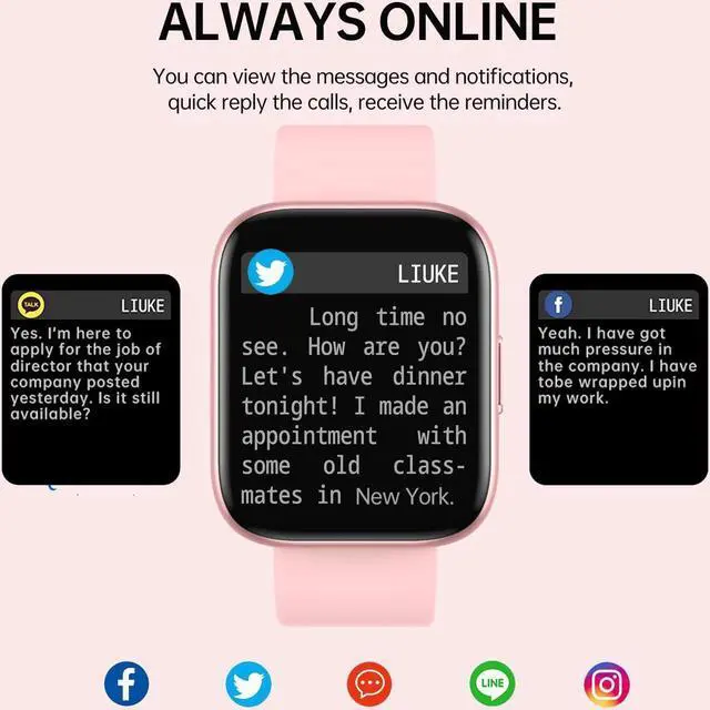 Main image of Smart Watch, New Upgraded 1.81" AMOLED, Split Screen Display, Answer Make Calls, Smartwatch for Men Women iOS Android Smartphones, Blood Oxygen Heart Rate Monitor Fitness Tracker (Pink)