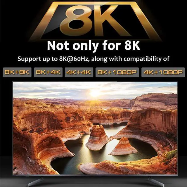 Alt view image 5 of 7 - [Upgraded] HDMI 2.1 Switch 8K @60Hz 4K @120Hz 4 in 1 Out HDMI Auto Switcher with Remote Support 48Gbps, HDR10+, HDCP2.3, D-o-l-b-y Vision/ Atmos and CEC (with US Power Adapter)