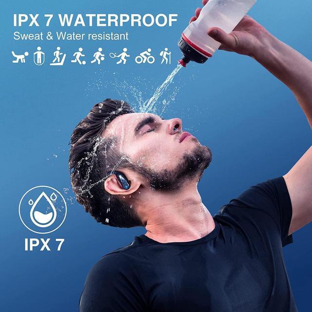Alt view image 3 of 7 - Ture Wireless Earbuds with Earhooks, Bluetooth 5.1 10Hrs Single Playtime IPX7 Waterproof Running Headphones, Bluetooth Earbuds with Ear Hook LED Display Over-Ear HiFi Stereo for Workout/Gym/Outdoor