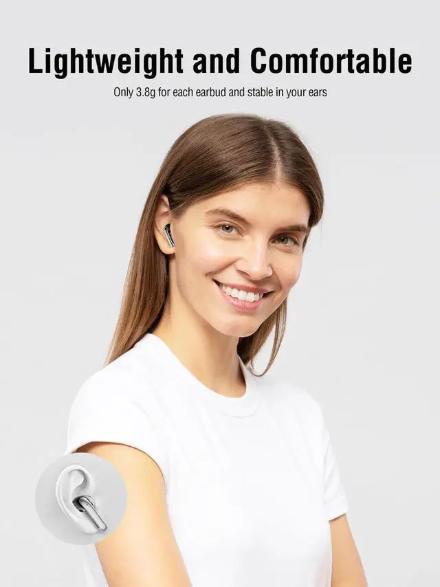 Alt view image 7 of 7 - True Wireless Earbuds, Bluetooth 5.3 Headphones 40H Playtime with 4 ENC Noise-Cancelling Mic, LED Digital Display Charging Case, Deep Bass IPX7 Waterproof Earphones Stereo Headset for Smartphones