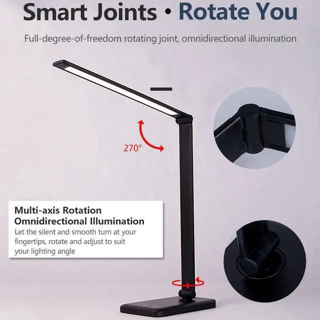 Alt view image 5 of 7 - 52PCS LED Desk Lamp 5 Color x5 Dimable Level Touch USB Chargeable Reading Eye-protect with timer Table lamp Night Light