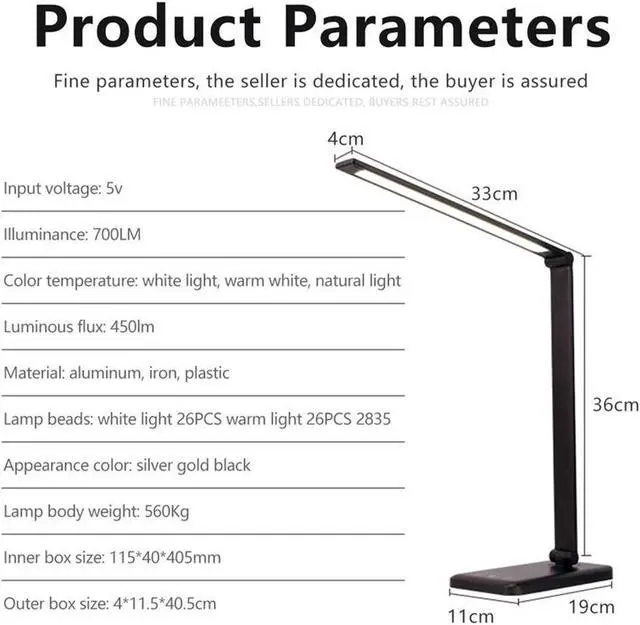 Alt view image 6 of 7 - 52PCS LED Desk Lamp 5 Color x5 Dimable Level Touch USB Chargeable Reading Eye-protect with timer Table lamp Night Light