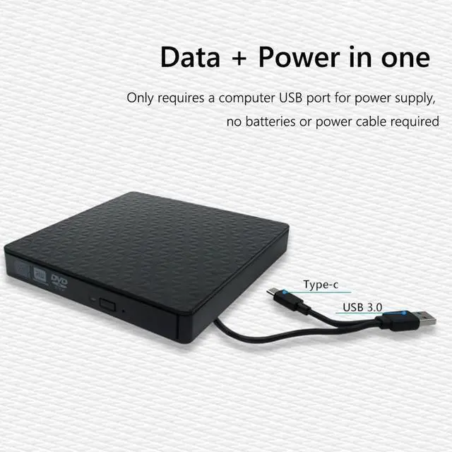 Alt view image 5 of 7 - External CD DVD Drive, USB 3.0 & Type-C Slim Portable CD DVD+/-RW Drive External DVD Writer CD Burner Player, External Optical DVD Drive for Laptop, Desktop, Mac, PC, WIN 11/10/8/7/XP/Linux/Vista/OS