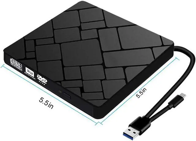 Alt view image 4 of 7 - [New Arrival] External DVD Drive for Laptop, Portable High-Speed USB-C&USB 3.0 CD Burner/DVD Reader Writer for PC Desktops, Compatible with Windows/Mac OSX/Linux