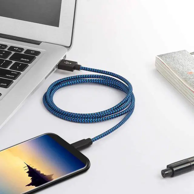 Alt view image 7 of 7 - USB C Cable, [5-Pack 3A] 3/3/6/6/10ft Fast Charge Various Lengths Durable Nylon Braided USB A to USB C Charging Cable Compatible with Samsung Galaxy S20/ S20 Plus/S10/S9/Note 20 Ultra/Google Pixel