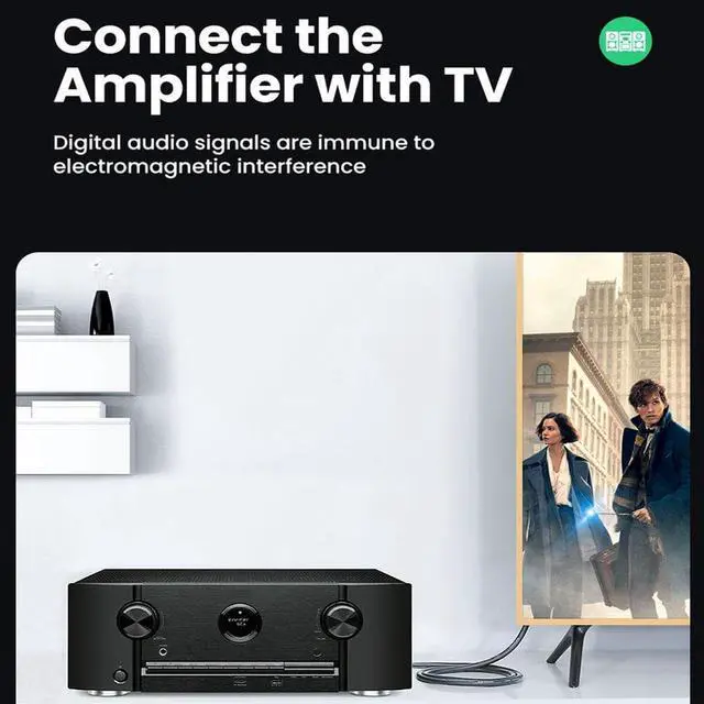 Alt view image 5 of 7 - Digital Optical Audio Cable 6.6 Feet /1.8M, [Gold-Plated, Durable Nylon] Fiber Optic Toslink Cord, Toslink Coaxial SPDIF Dolby 7.1 Soundbar 5.1 Fiber Cable for HI-FI Sound Bar Home Theater PS4 Xbox