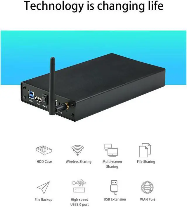 Alt view image 4 of 7 - Wireless WiFi Repeater wifi storage High Speed Wifi Router HD Externo Sata to USB 3.0 WiFi Extender HDD Caddy 3.5" HDD Case 3.0