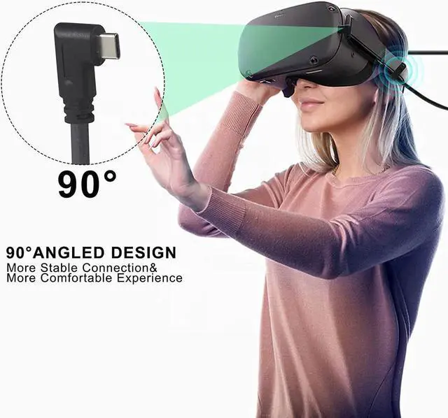 Alt view image 3 of 7 - VR Link Charger Cable 16FT- Long USB A to C Cable Compatible with Oculus Quest, Oculus Quest 2 Link Cable for PC Game USB 3.1 Gen1 A to USB C High Speed Data Transfer Fast Charging Cord for Gaming PC