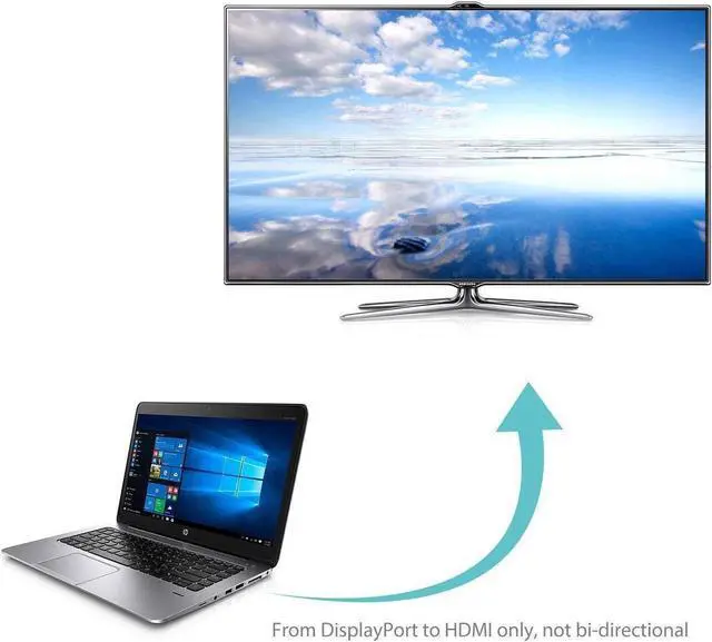 Alt view image 3 of 7 - 4K DisplayPort to HDMI Cable 6ft / 1.8M, Gold-Plated DP to HDMI Adapter Cable Male to Male Supports Video and Audio Cable 4Kx2K for DP Laptop PC Desktop to Monitor TV Projector, 6 Feet, Black