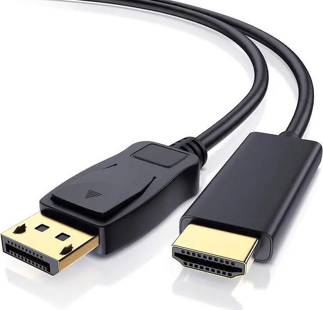 Alt view image 7 of 7 - 4K DisplayPort to HDMI Cable 6ft / 1.8M, Gold-Plated DP to HDMI Adapter Cable Male to Male Supports Video and Audio Cable 4Kx2K for DP Laptop PC Desktop to Monitor TV Projector, 6 Feet, Black