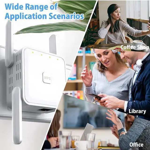 Alt view image 7 of 7 - AC1200 WiFi Extender, 5G 1200Mbps Dual Band WiFi Extenders Signal Booster for Home, Device Servers WiFi Booster Covers Up to 7000 Sq.ft and 20 Devices, 1200Mbps Wireless Signal Repeater with Ethernet