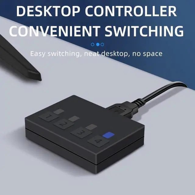 Alt view image 3 of 6 - 4x1 HDMI KVM Switch 4 Port, 8K @60Hz 4K@120Hz HDMI USB KVM HDMI Switch Share 4 Computers with One Monitor One-Button Swapping, 4 in 1 Out KVM Switcher for PC Laptop with 4 USB Cables 1 Power Cable