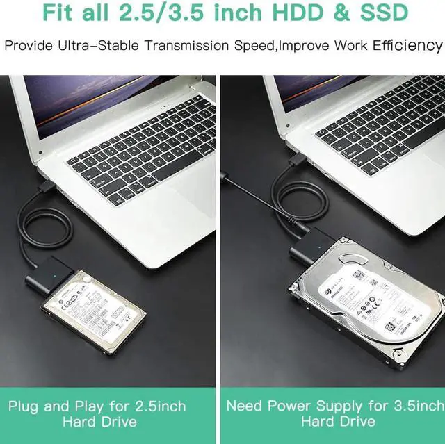 Alt view image 4 of 7 - SATA to USB 3.0 Adapter Cable,ZEXMTE USB 3.0 to SATA III Hard Driver Adapter External Converter for 2.5 3.5 Inch SSD/HDD Data Transfer