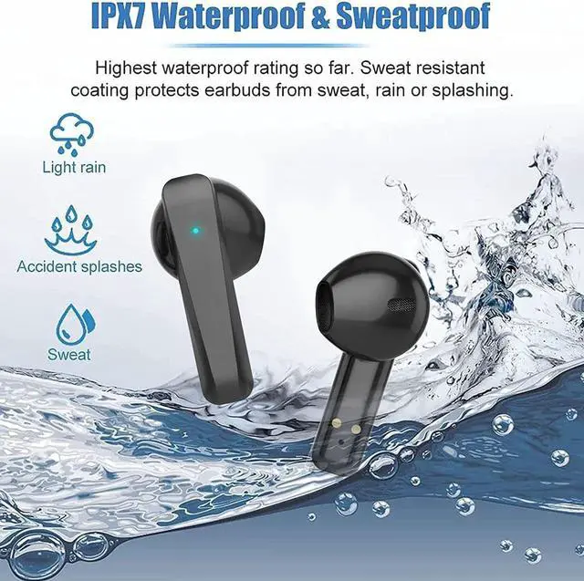 Alt view image 6 of 7 - Wireless Earbuds, Bluetooth 5.0 Ear Buds,IPX7 Waterproof Bluetooth Earphones, 35H Cycle Playtime with Charging Case Wireless Stereo Headphones