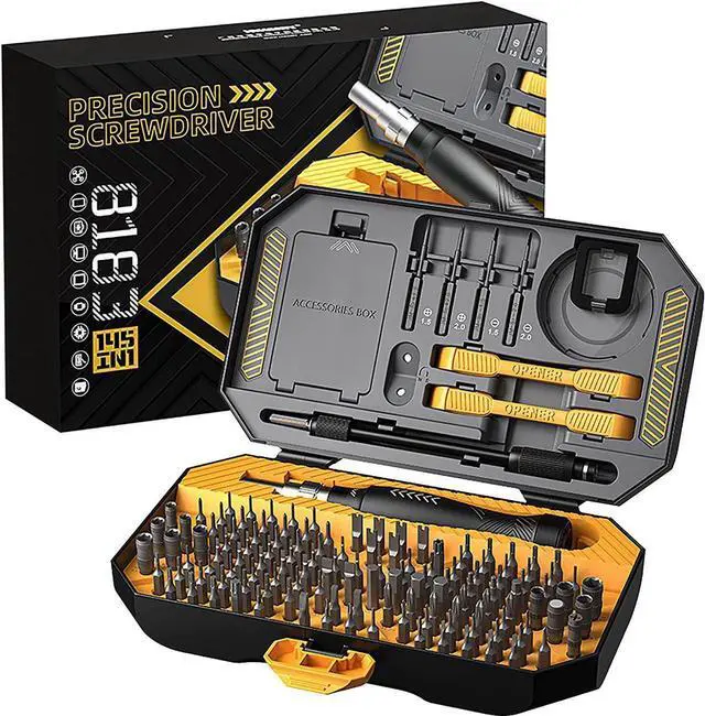 Main image of Precision Screwdriver Set, 145 in 1 with 132 Bits Magnetic Screwdriver Kit Mini Screwdriver Set Built in Extension Rod Portable Easy to Store Kit for Repair phone, Laptop, Watch, Toy, Game Console