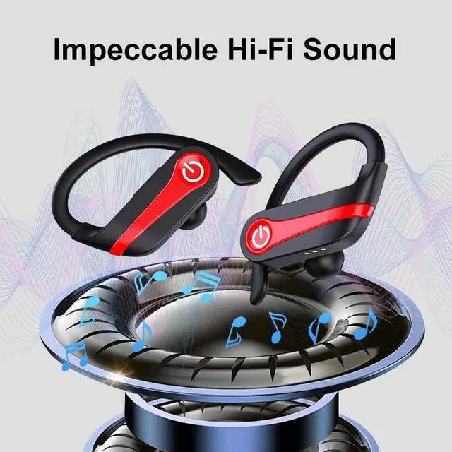 Alt view image 2 of 7 - Bluetooth Sports Headphones, In Ear Bluetooth 5.1 Earphone Wireless, IPX7 Waterproof Stereo Wireless Earbuds, 10H Long Single Playtime, Bluetooth Earphones with HD Microphone, CVC8.0 Noise Canceling
