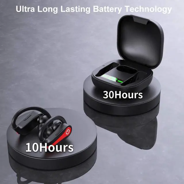 Alt view image 6 of 7 - Bluetooth Sports Headphones, In Ear Bluetooth 5.1 Earphone Wireless, IPX7 Waterproof Stereo Wireless Earbuds, 10H Long Single Playtime, Bluetooth Earphones with HD Microphone, CVC8.0 Noise Canceling