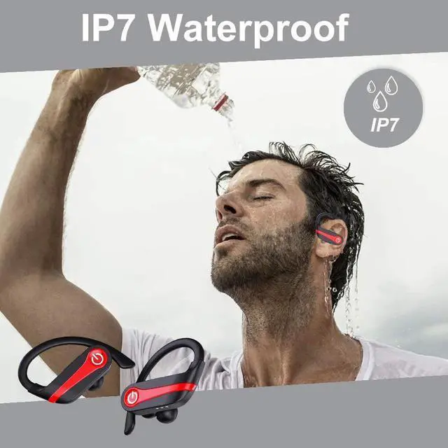 Alt view image 4 of 7 - Bluetooth Sports Headphones, In Ear Bluetooth 5.1 Earphone Wireless, IPX7 Waterproof Stereo Wireless Earbuds, 10H Long Single Playtime, Bluetooth Earphones with HD Microphone, CVC8.0 Noise Canceling