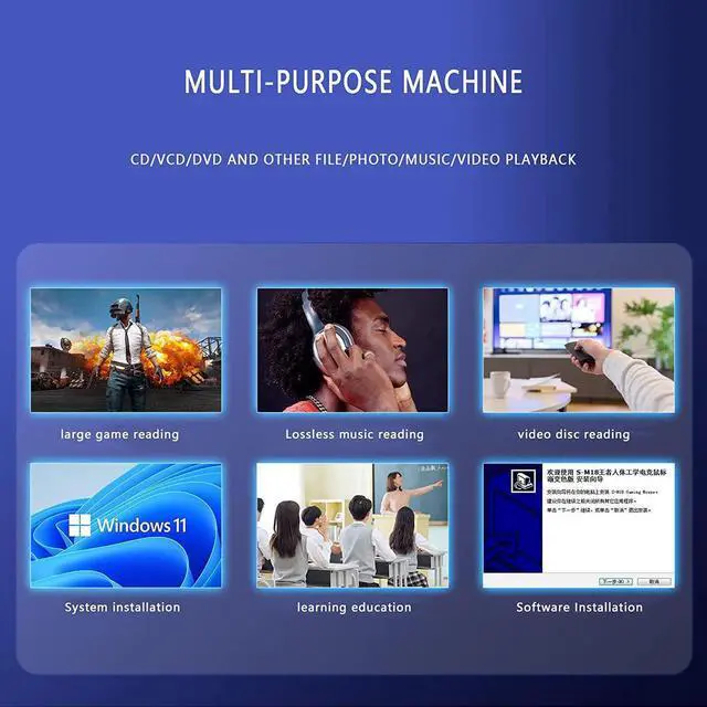 Main image of External Blu-ray CD/DVD Drive, External Blu-ray CD DVD Burner, External DVD CD Drive Portable 3D Blu Ray DVD Burner with USB3.0 and Type-C Port, Suitable for Windows XP/7/8/10 MacOS