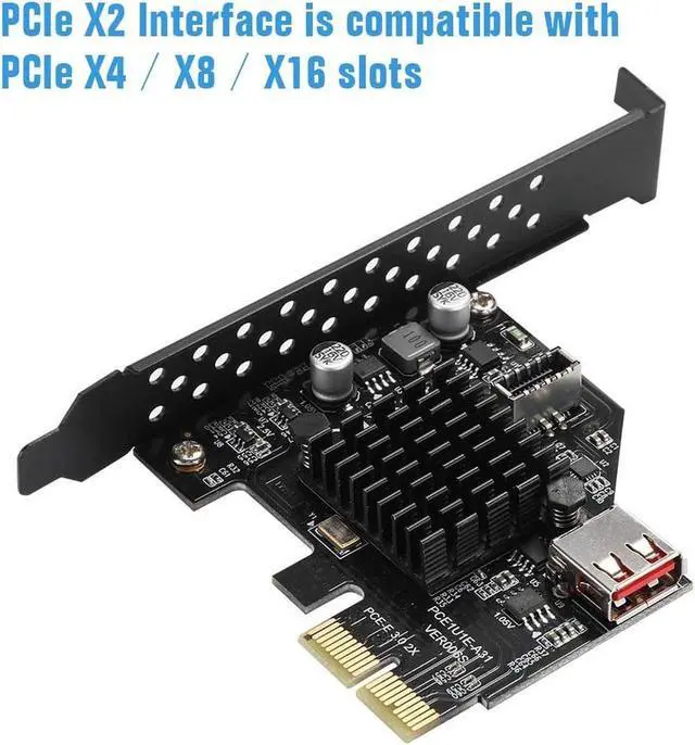 Alt view image 3 of 7 - PCI-E to Type E Express Card, USB 3.1 Front Type-E Expansion Card PCI-E 2X Interface, USB 3.1 GEN2 10Gbps Type-E 20PIN Expansion Card for Desktop PCS (ASM3142)