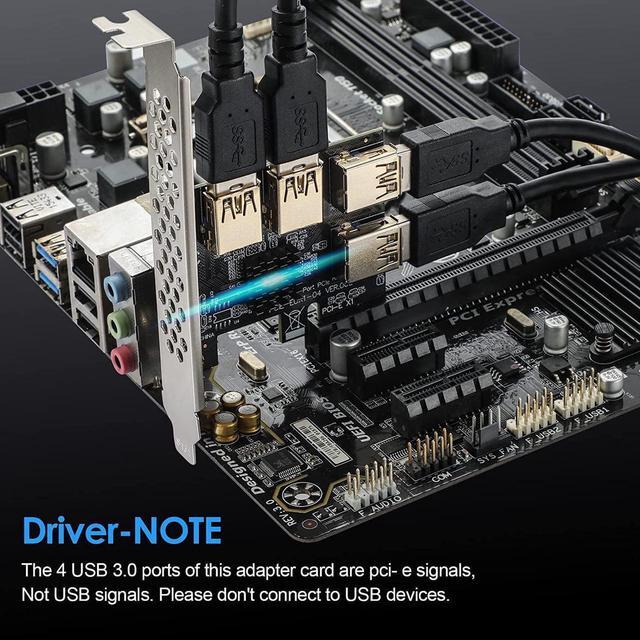 Alt view image 3 of 7 - PCI Express Multiplier Riser Card,PCIe Splitter 1 to 4 PCI-Express 16X Slots Expansion Card Board, PCI-E 1x to External PCI-e USB 3.0 Converter Adapter Card 4 Ports for Bitcoin ETH Mining Miner Device
