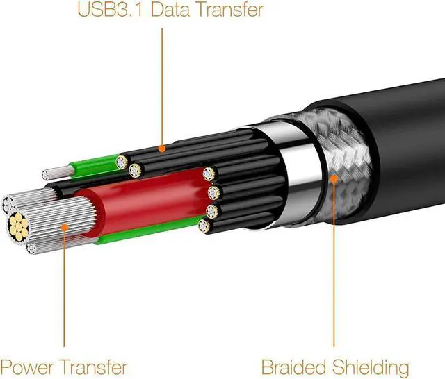 Alt view image 6 of 7 - [Upgraded] USB4 Cable Compatible with Thunderbolt 4/3 Cable 1M / 3.3 ft, Supports 240W Charging / 8K Display / 40Gbps Data Transfer USB C to USB C USB 4 Cable, for Type-C Latops, Hub, Docking and More