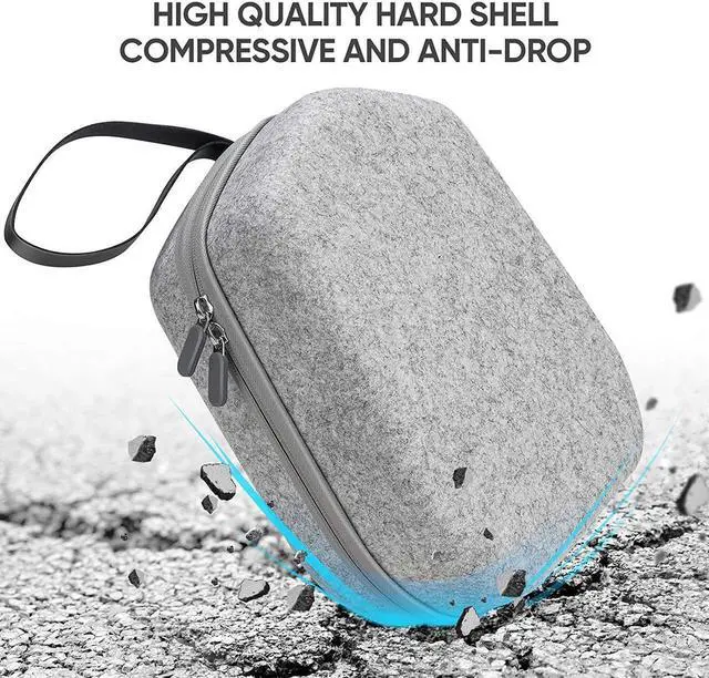Alt view image 4 of 6 - for Oculus Quest 2 Carry Case, Hard Carrying Case for Oculus Quest 2/Elite Version VR Gaming Headset and Touch Controllers Accessories, Suitable for Travel and Home Storage (Gray)
