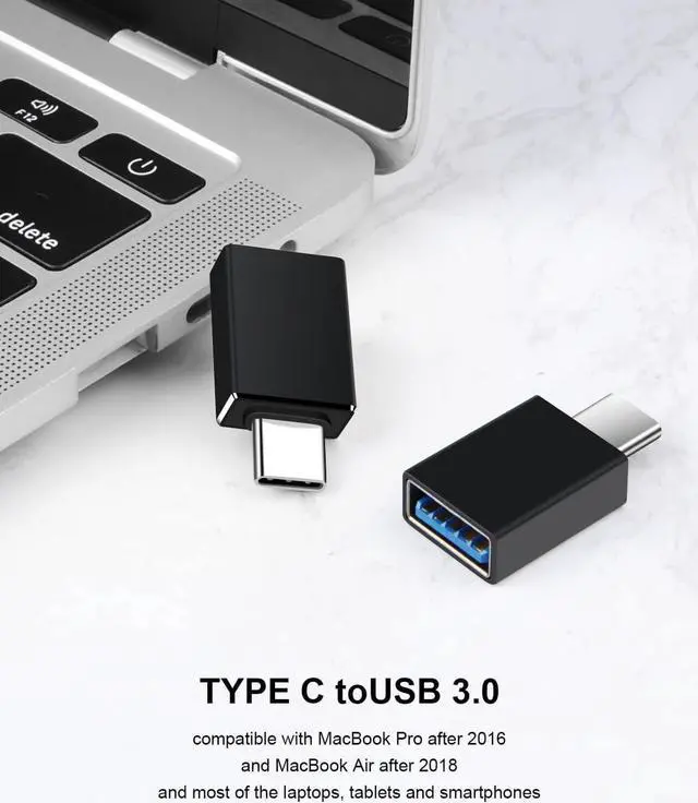Alt view image 6 of 7 - 4 Pack USB C to USB Adapters, Type C to USB 3.0 USB C Adapter Side by Side Male to USB 3.0 Female Typec Adaptor for M-acBook Pro, i-Mac i-Pad Mini 6, Thunderbolt 3/4 Type C OTG Adaptador Converter