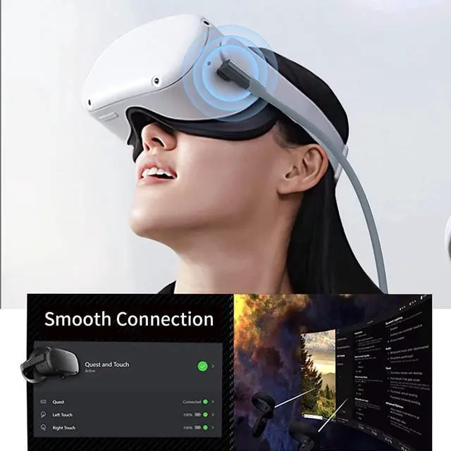 Alt view image 3 of 7 - USB A to USB C VR Link Cable 16FT/5M, Compatible for Oculus Quest 2 Link Cable, USB 3.2 Gen1 VR Headset Cable, Type A to C High Speed Data Transfer Charging Cord for Gaming PC & USB C Chargers