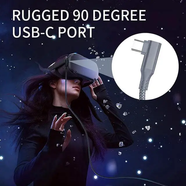 Alt view image 2 of 7 - USB A to USB C VR Link Cable 16FT/5M, Compatible for Oculus Quest 2 Link Cable, USB 3.2 Gen1 VR Headset Cable, Type A to C High Speed Data Transfer Charging Cord for Gaming PC & USB C Chargers