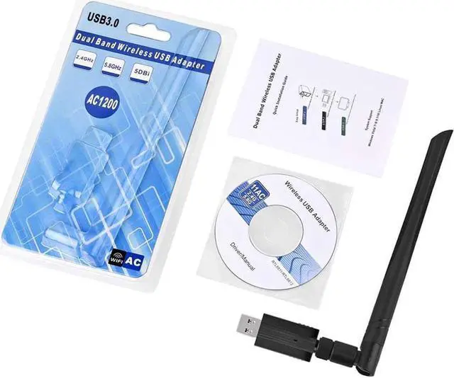 Alt view image 7 of 7 - USB Wifi Adapter 1200Mbps USB 3.0 Wireless Network Dual Band 5.8G/2.4G adapter with 5dBi Antenna for Mac PC Desktop Laptop, Compatible with Windows XP/Vista/7/8/10 Linx2.6X Mac OS X