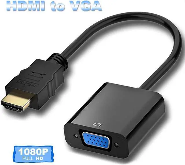 Main image of HDMI to VGA for 1080P Active HDTV HDMI to VGA adapter Converter Male to Female Compatible with TV, PC, Laptop, Xbox,Monitor, Projector,Chromebook, and more,Black (Adapter)